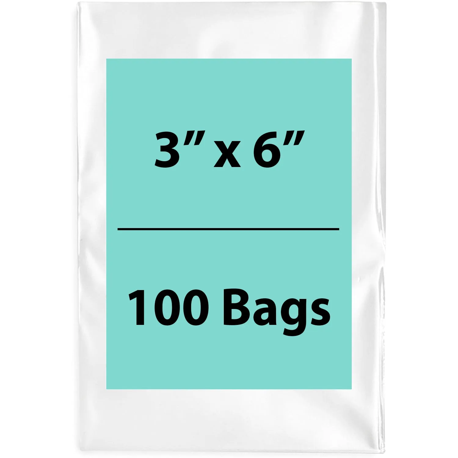 3X6 inches Clear Flat Poly Bags 1.5Mil Open Top (LDPE)