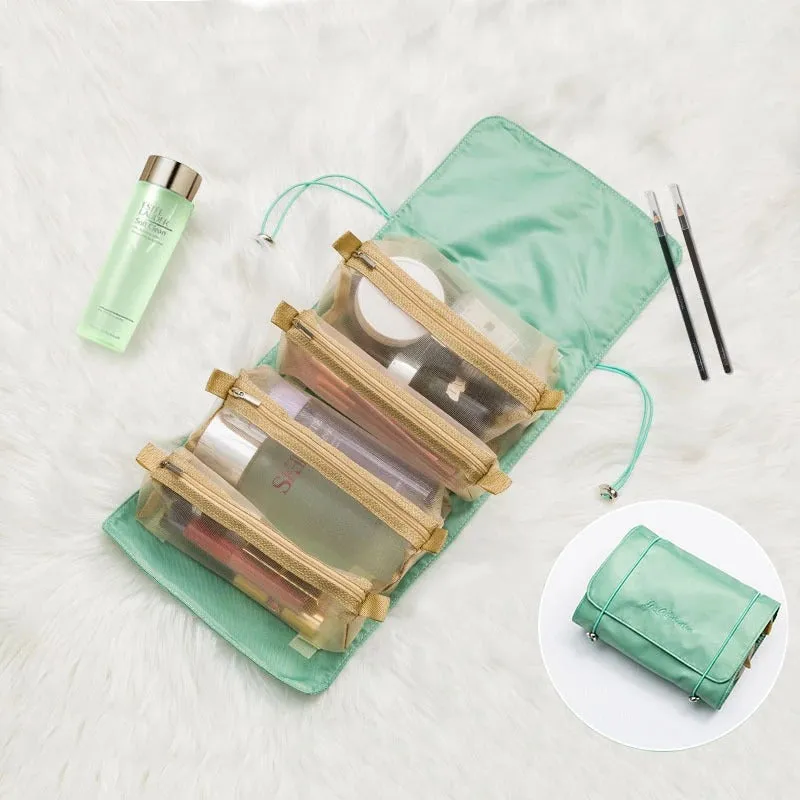 4-in-1 removable and foldable make-up bag