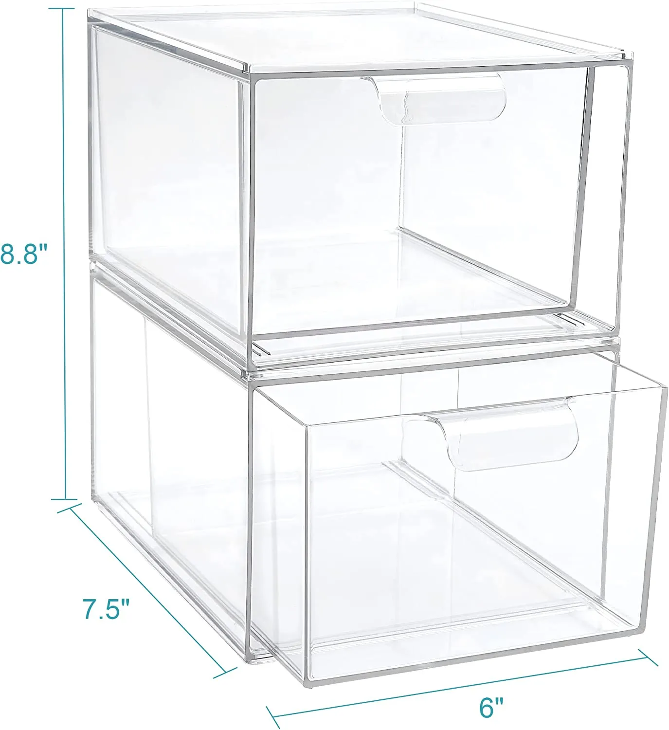 4 Pack Stackable Makeup Organizer Storage Drawers, Vtopmart Acrylic Bathroom Organi