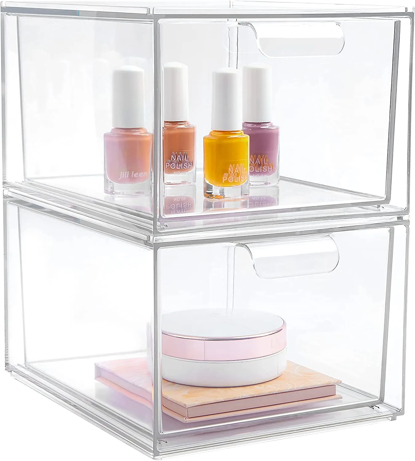 4 Pack Stackable Makeup Organizer Storage Drawers, Vtopmart Acrylic Bathroom Organi