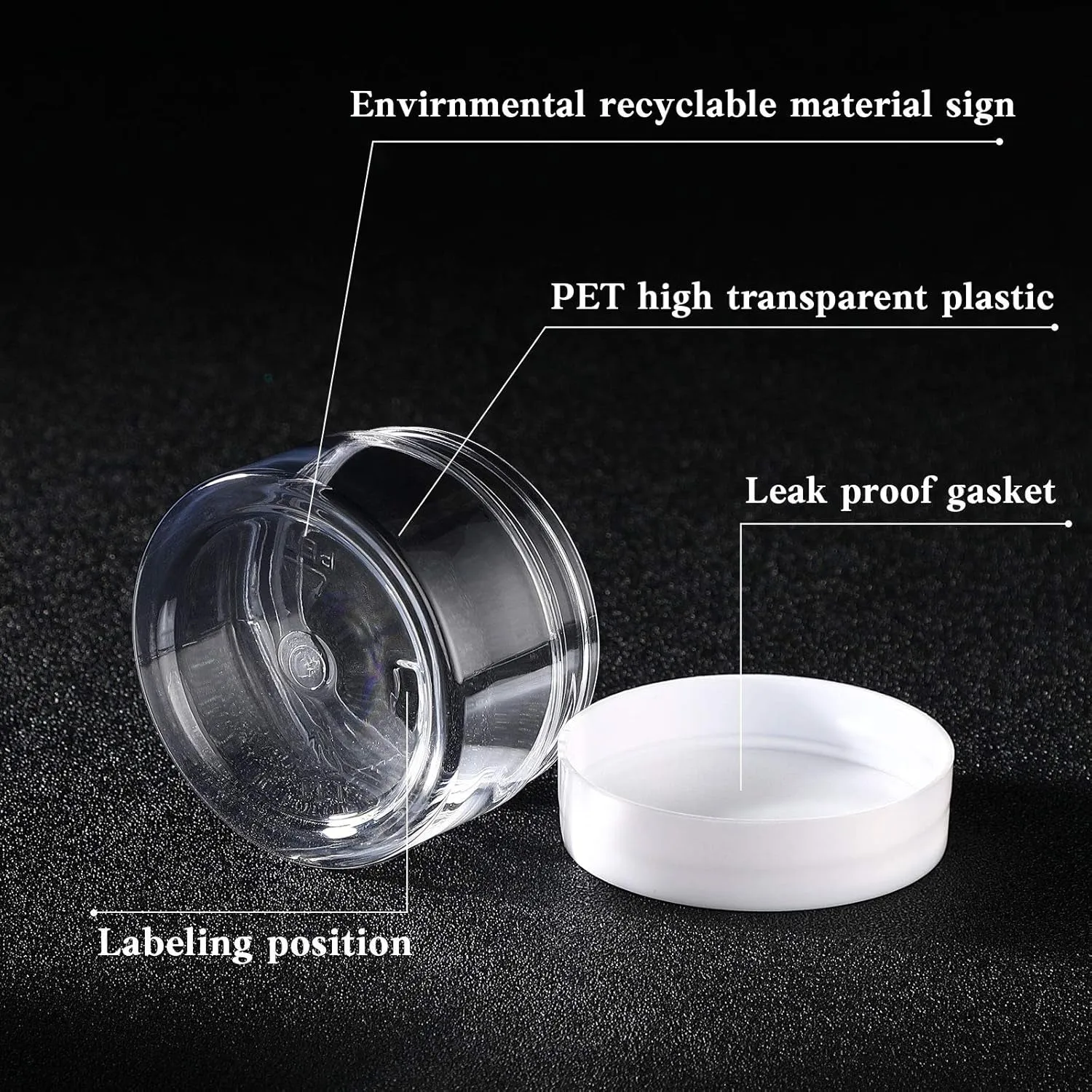 4 Pieces round Clear Wide-Mouth Leak Proof Plastic Container Jars with Lids for Travel Storage Makeup Beauty Products Face Creams Oils Salves Ointments DIY Making or Others (White,1 Ounce)