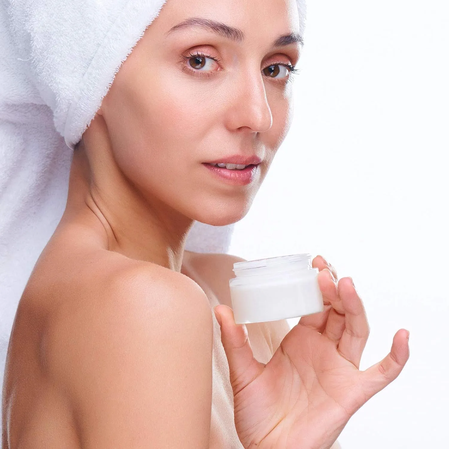 4 Pieces round Clear Wide-Mouth Leak Proof Plastic Container Jars with Lids for Travel Storage Makeup Beauty Products Face Creams Oils Salves Ointments DIY Making or Others (White,1 Ounce)