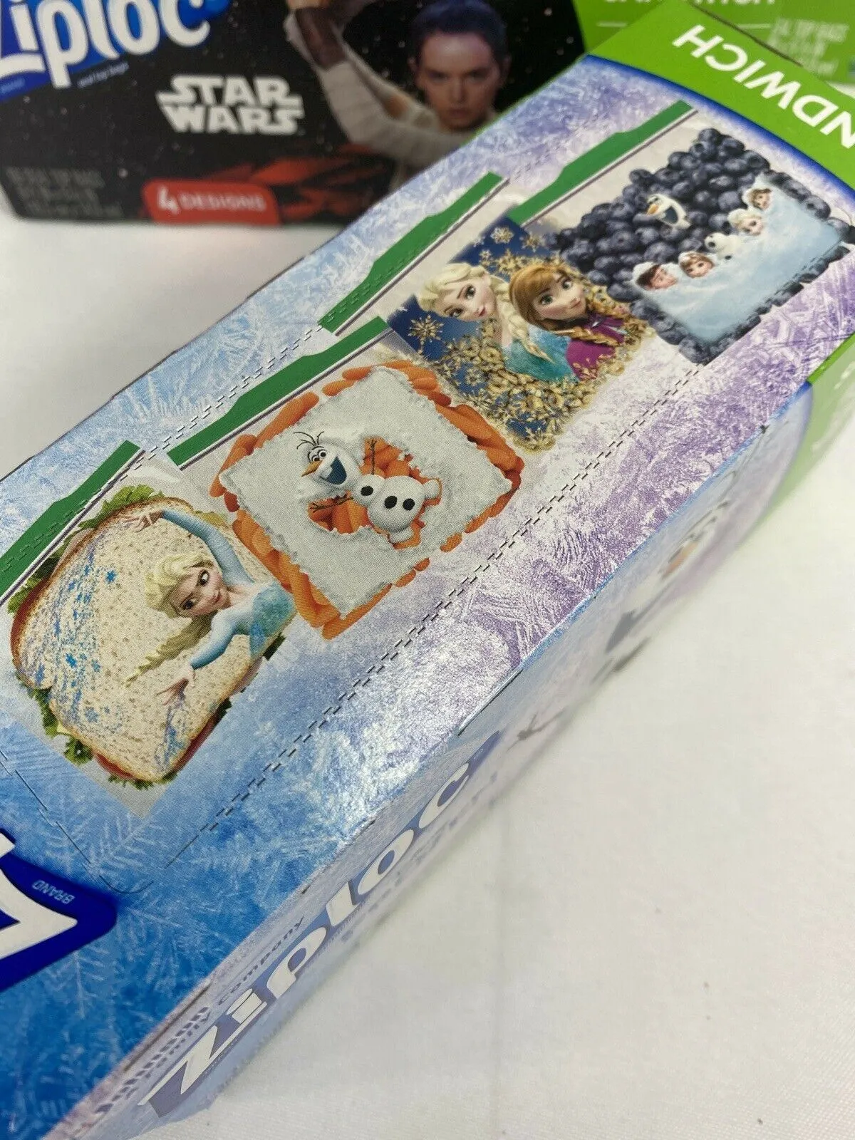 (4) Ziploc 66 Sandwich Bags Disney Frozen & Star Wars Seal Top 132 Poly Zipper