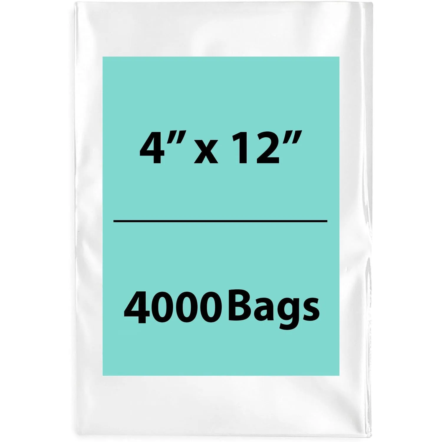 4X12 inches Clear Flat Poly Bags 3Mil Open Top (LDPE)