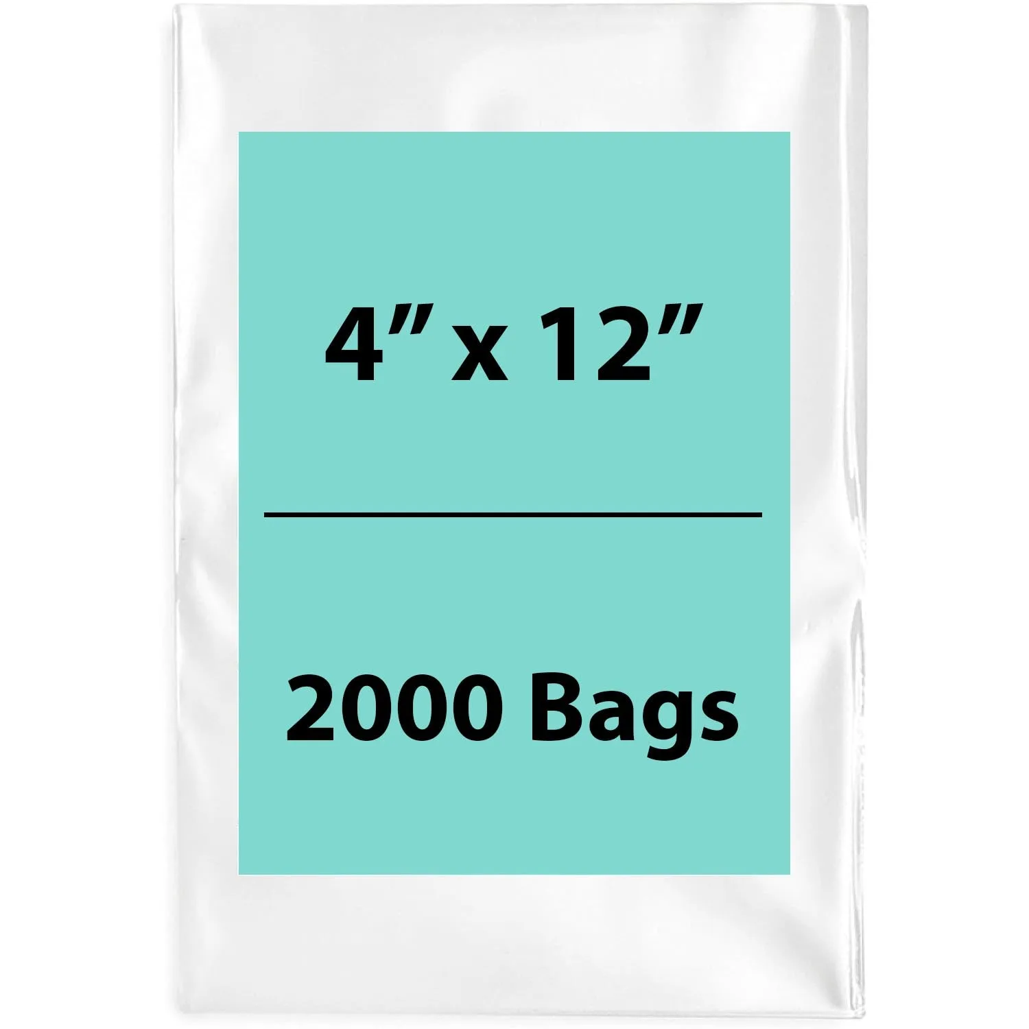 4X12 inches Clear Flat Poly Bags 3Mil Open Top (LDPE)