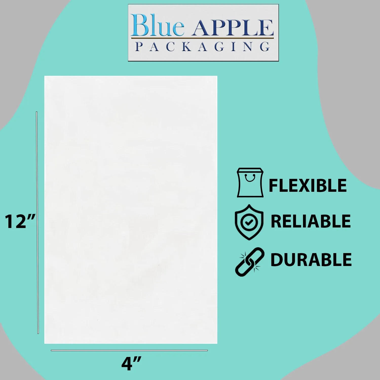 4X12 inches Clear Flat Poly Bags 3Mil Open Top (LDPE)