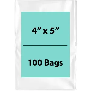 4X5 inches Clear Flat Poly Bags 3Mil Open Top (LDPE)