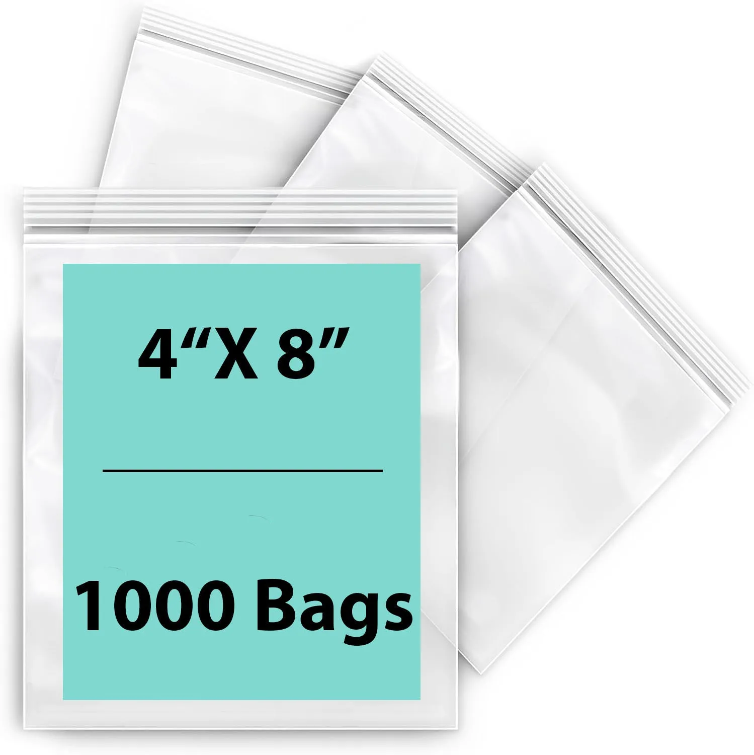 4X8 inches Reclosable Single Line Zipper Poly Bags 4 Mil (LDPE)