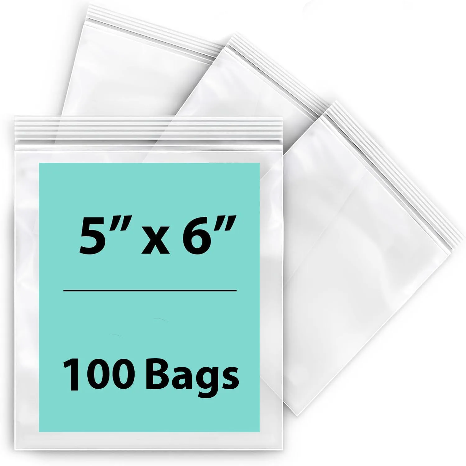 5X6 inches Reclosable Single Line Zipper Poly Bags 2 Mil (LDPE)