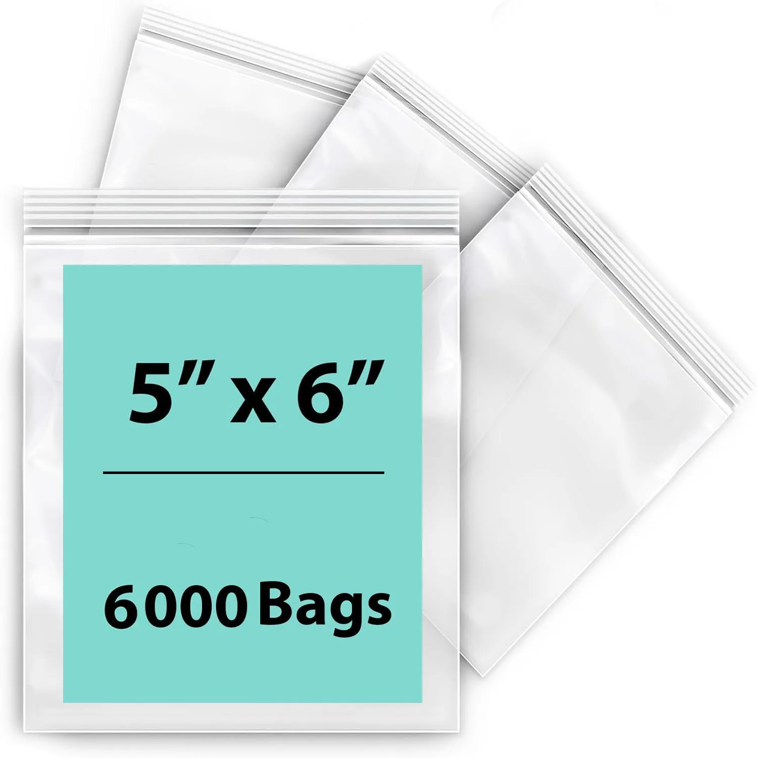 5X6 inches Reclosable Single Line Zipper Poly Bags 2 Mil (LDPE)