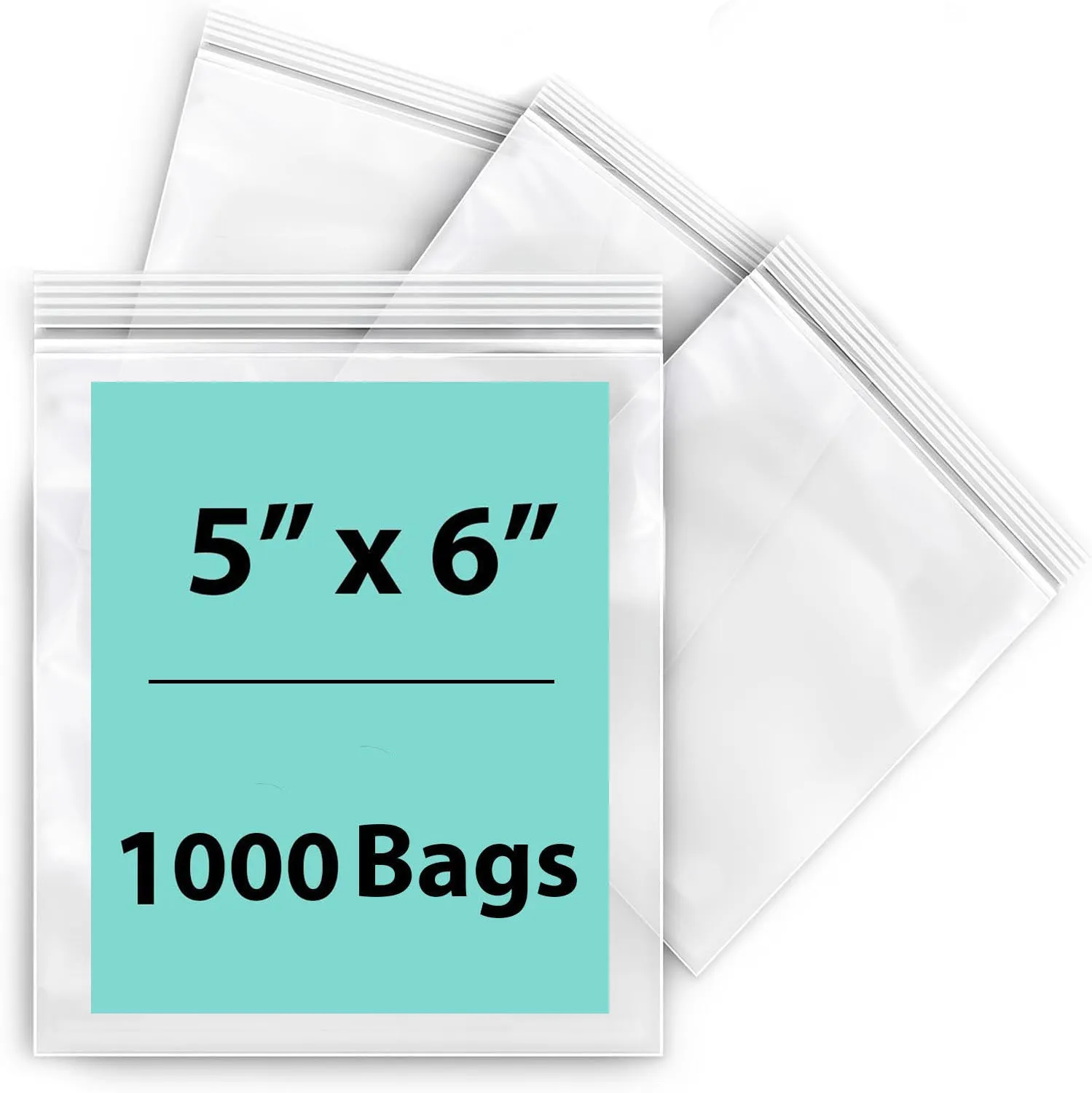 5X6 inches Reclosable Single Line Zipper Poly Bags 2 Mil (LDPE)
