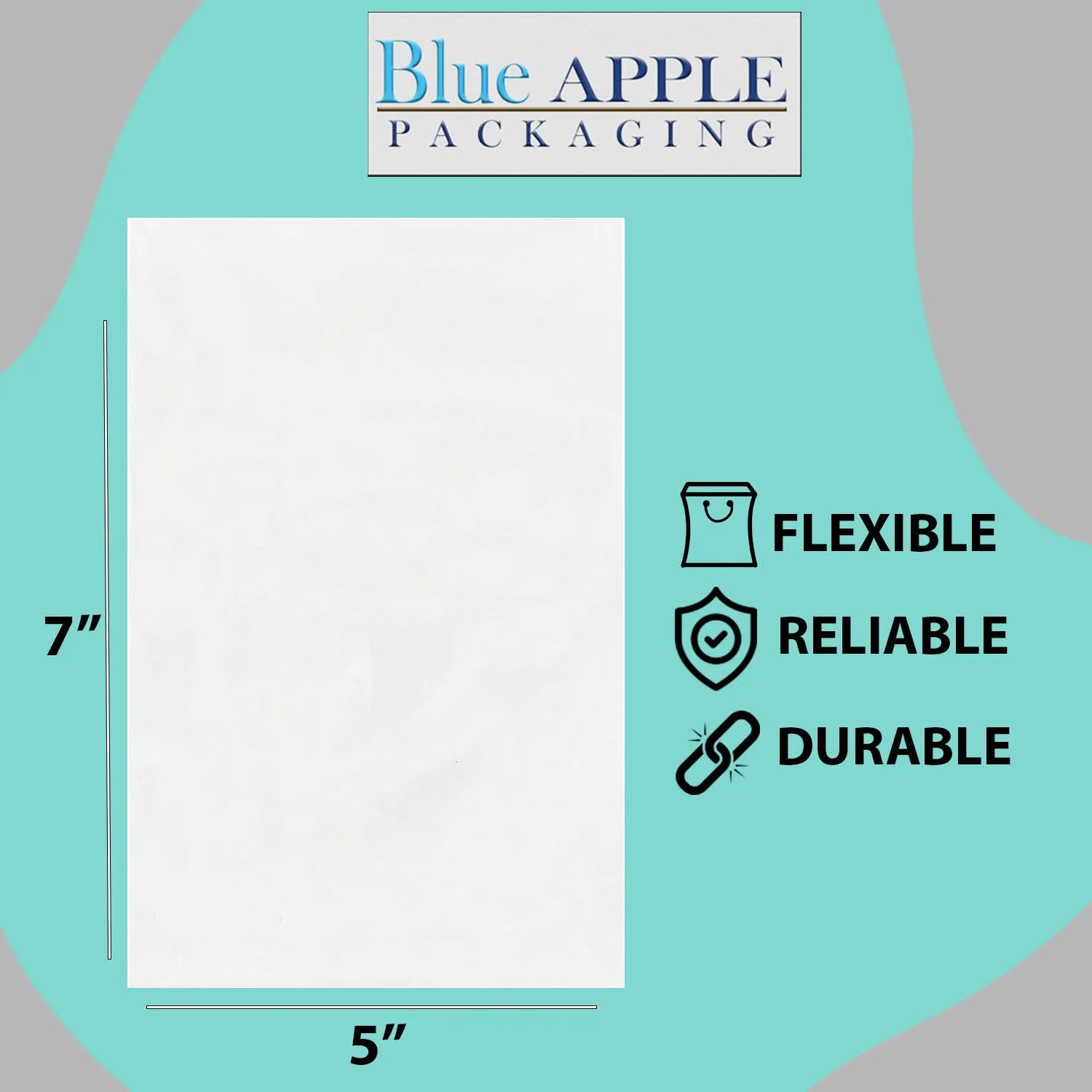 5X7 inches Clear Flat Poly Bags 2Mil Open Top (LDPE)