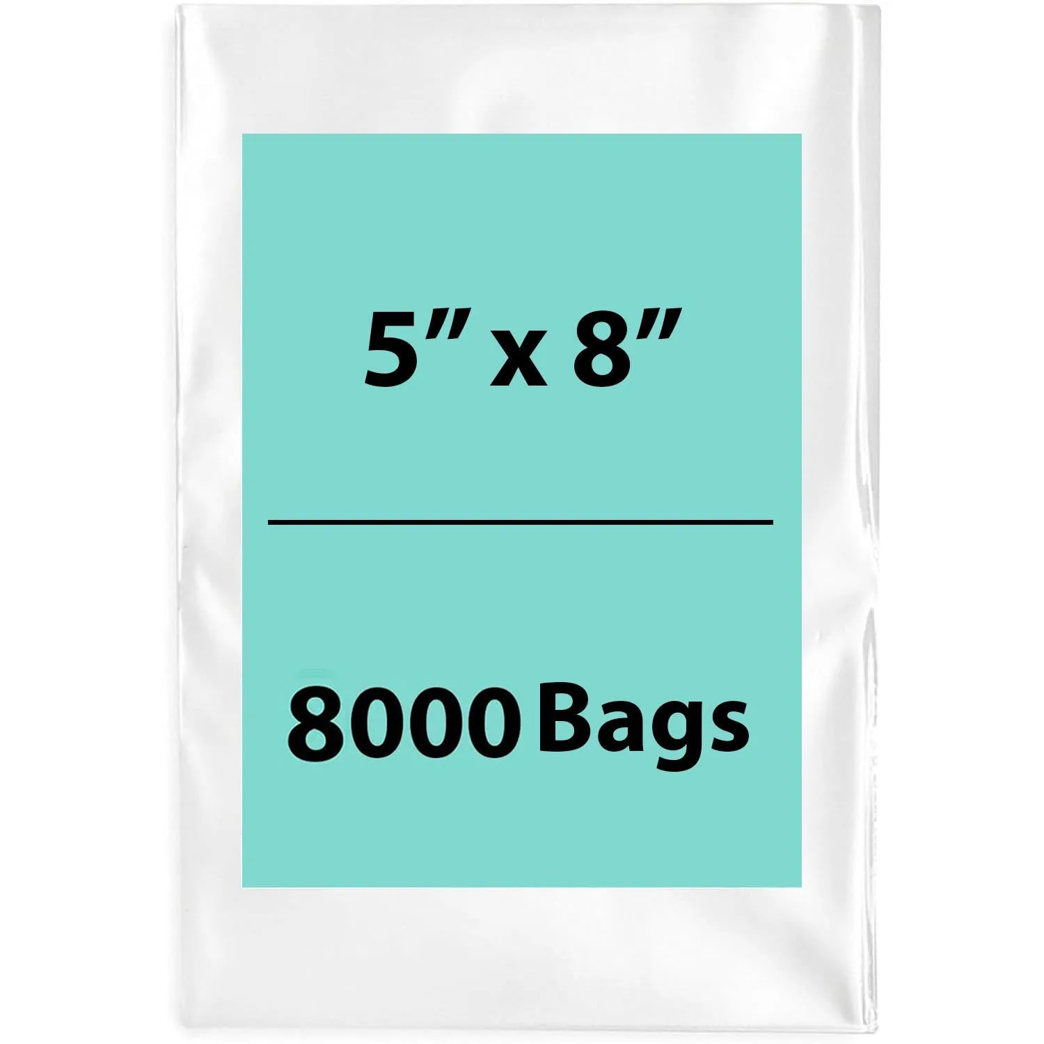 5X8 inches Clear Flat Poly Bags 2Mil Open Top (LDPE)