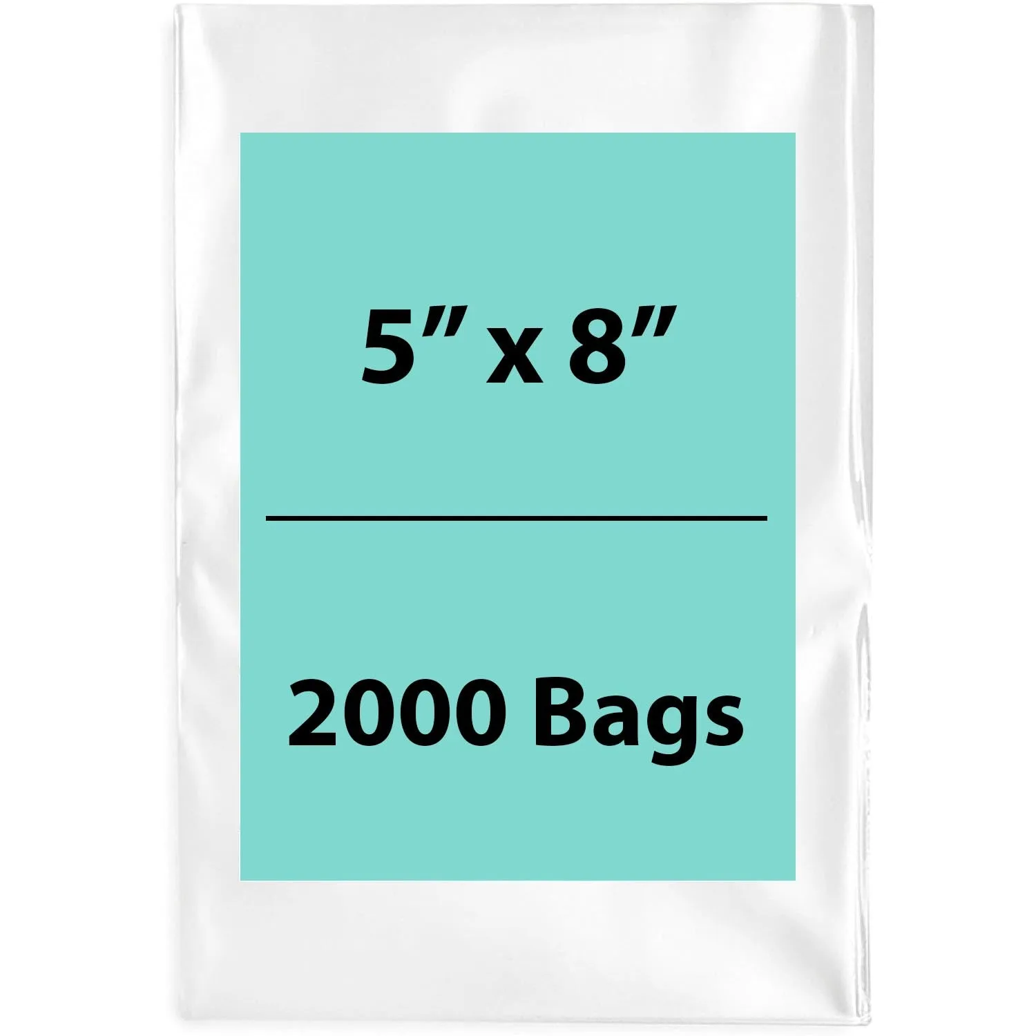 5X8 inches Clear Flat Poly Bags 2Mil Open Top (LDPE)