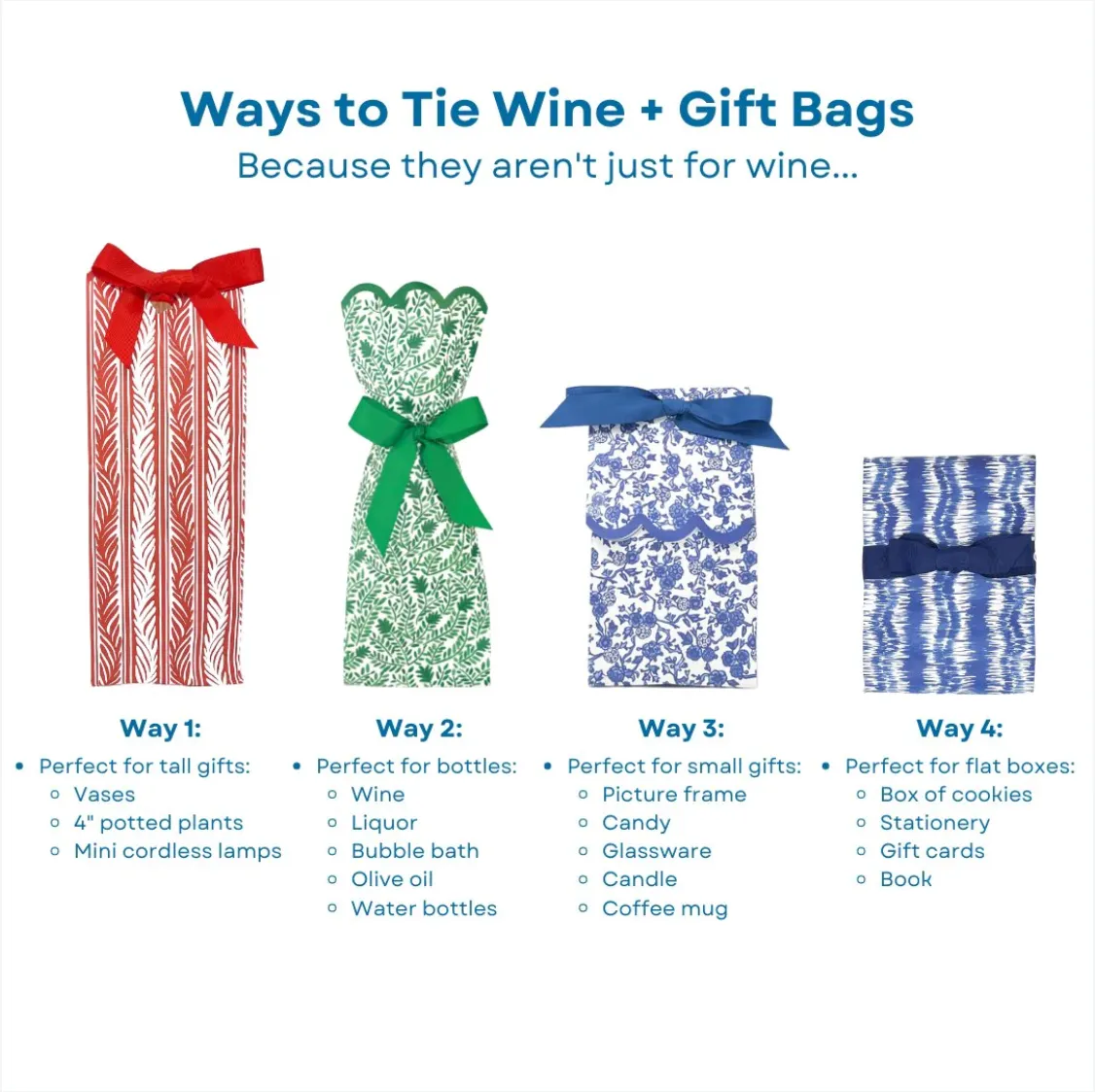 6 pk “Hair of the Dog” Wine   Gift Bag Kit with 6 precut Dark Kelly Green Ribbons