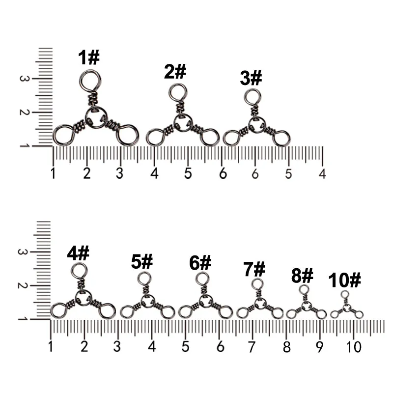 60 X CrossLine (3 Way) Swivel  in Size 8# Fishing Tackle