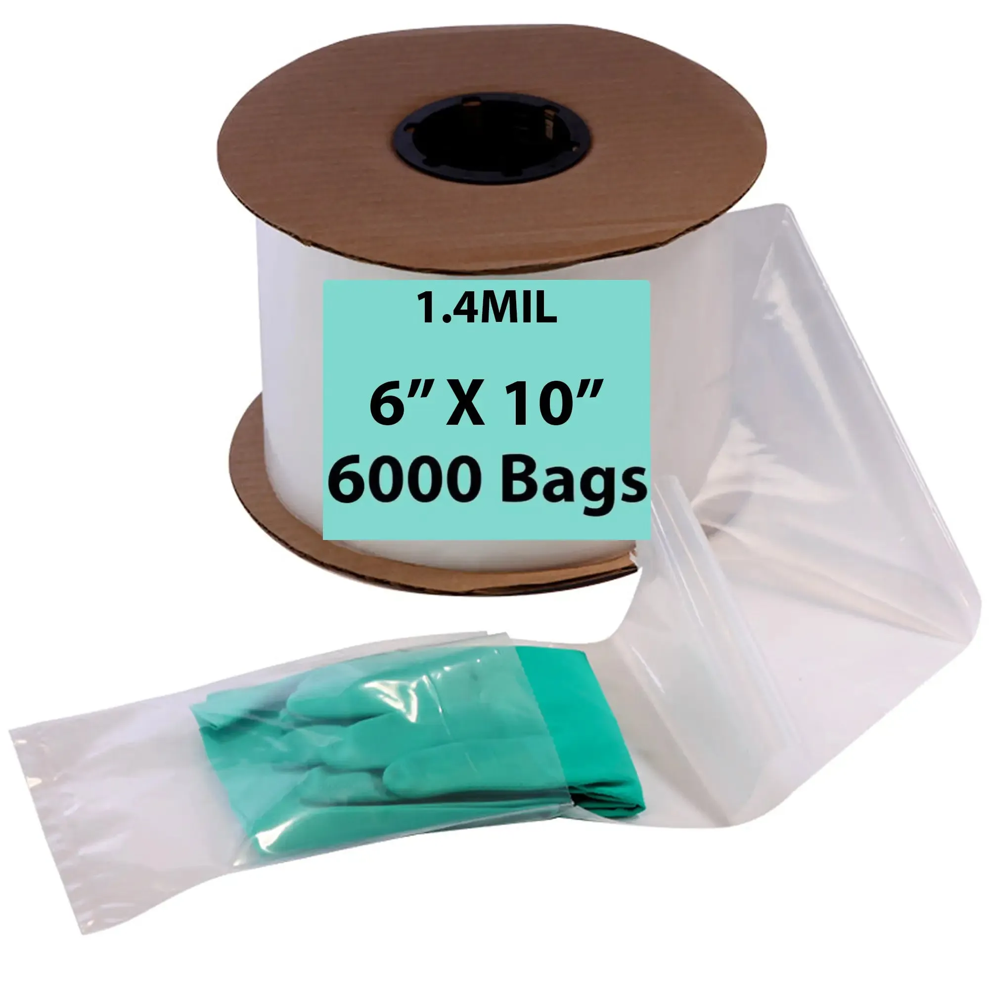 6X10 Inches Kwik-Fill® Pre-Opened Poly Bags on Roll 1.4 Mil AutoBags 1500/RL