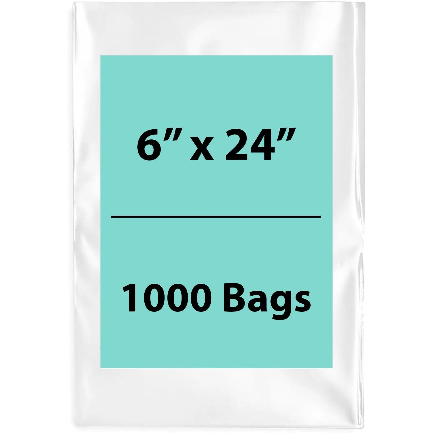 6X24 inches Clear Flat Poly Bags 2Mil Open Top (LDPE)
