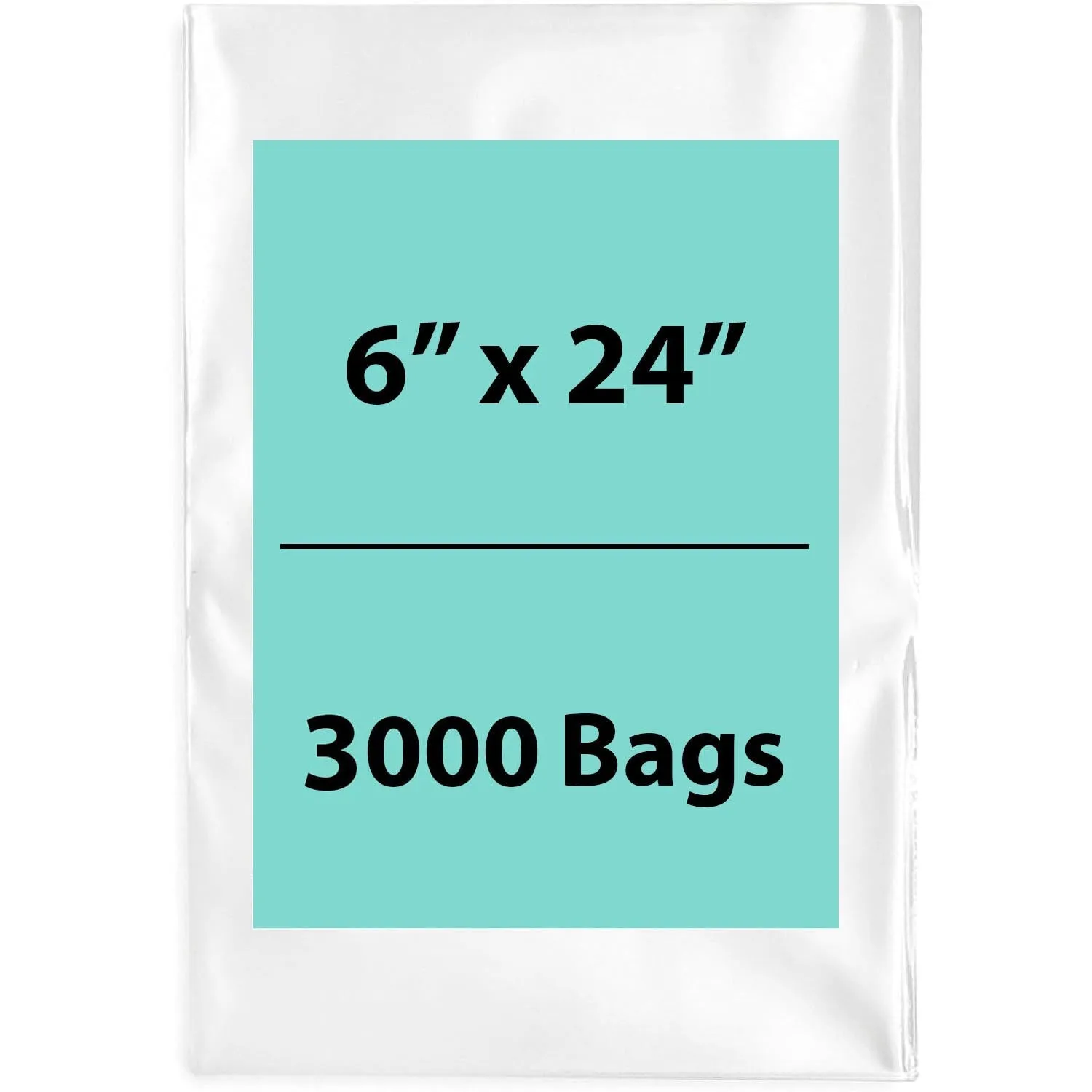 6X24 inches Clear Flat Poly Bags 2Mil Open Top (LDPE)