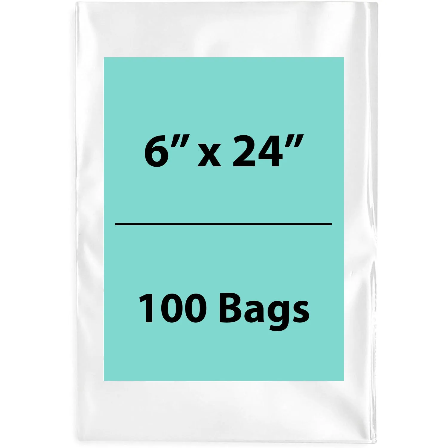 6X24 inches Clear Flat Poly Bags 2Mil Open Top (LDPE)