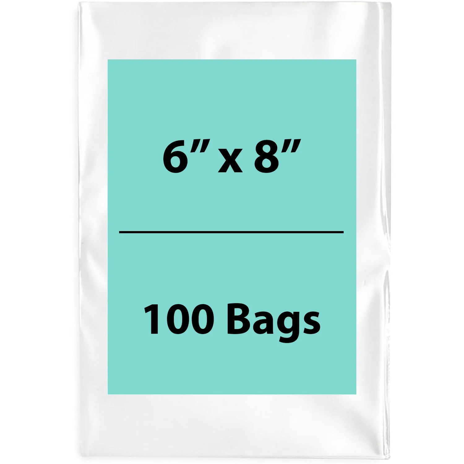 6X8 inches Clear Flat Poly Bags 2Mil Open Top (LDPE)