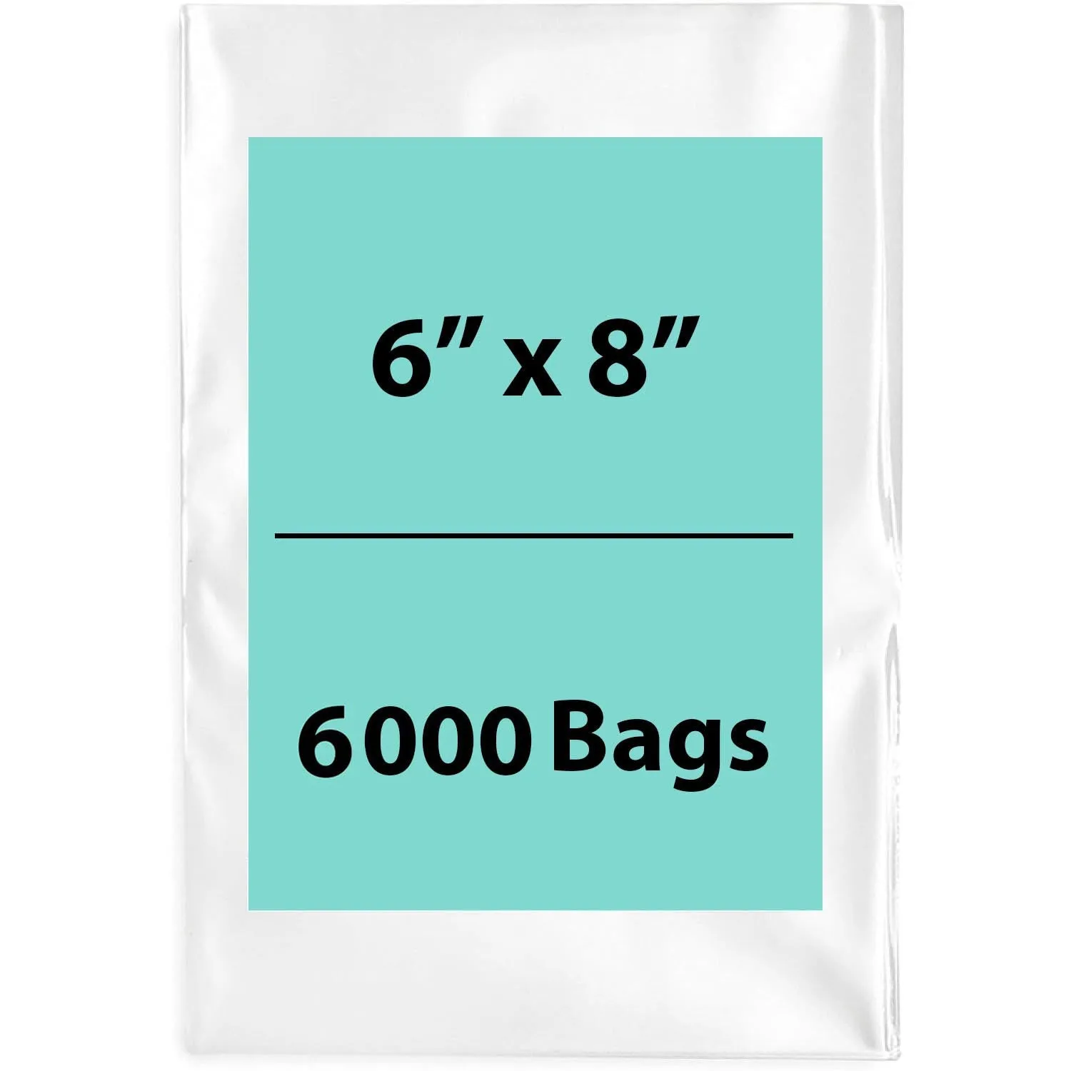 6X8 inches Clear Flat Poly Bags 2Mil Open Top (LDPE)