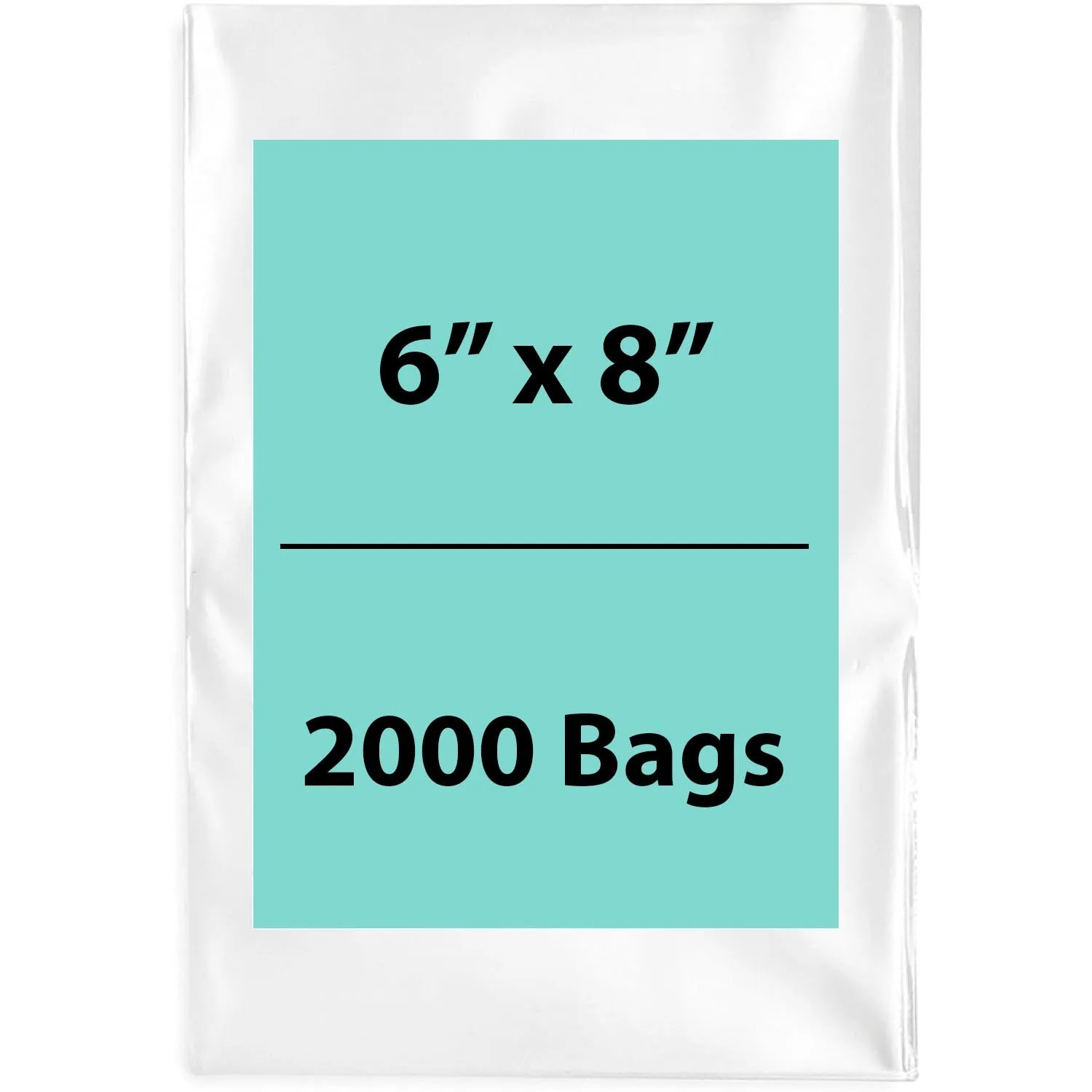 6X8 inches Clear Flat Poly Bags 2Mil Open Top (LDPE)