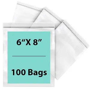 6X8 inches Reclosable Single Line Zipper Poly Bags Pint Size 2 Mil (LDPE)