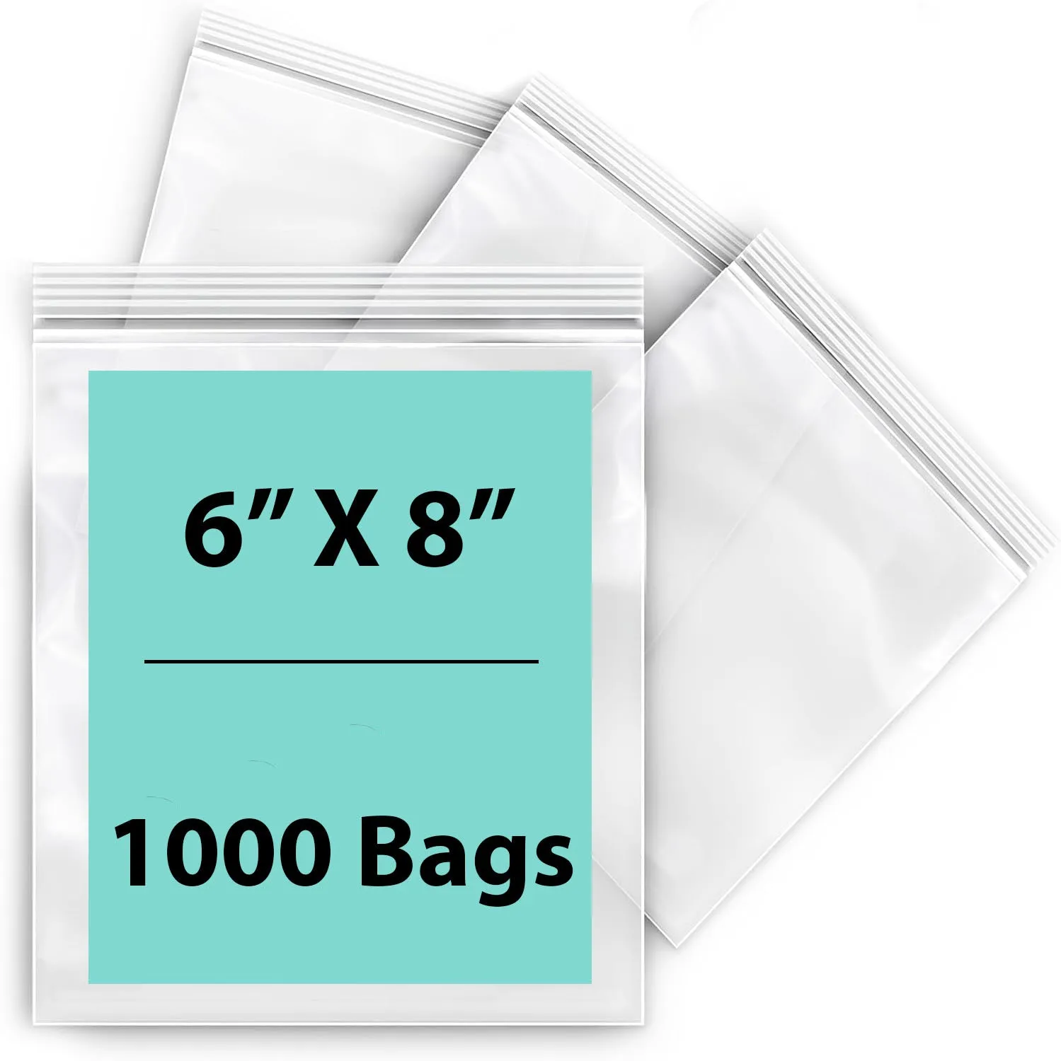 6X8 inches Reclosable Single Line Zipper Poly Bags Pint Size 2 Mil (LDPE)