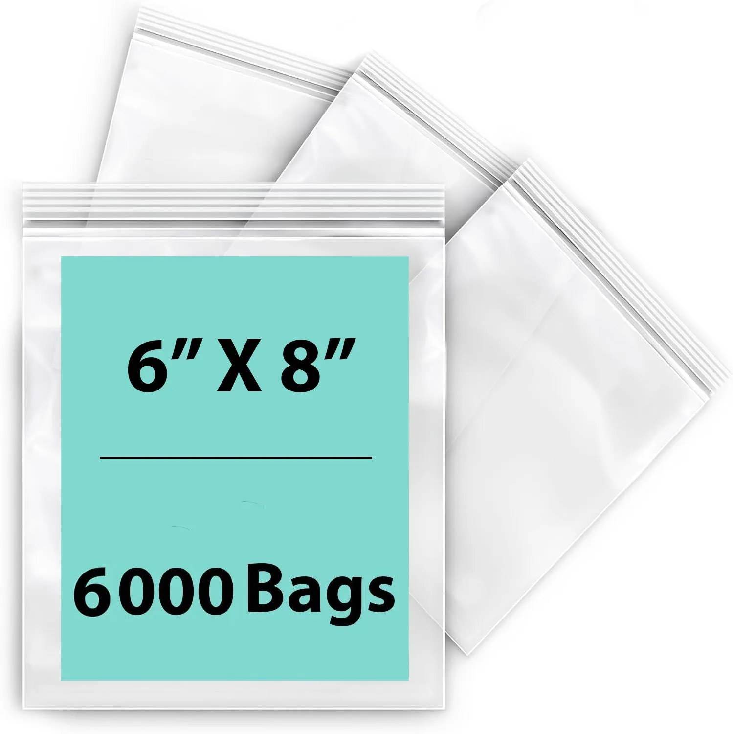6X8 inches Reclosable Single Line Zipper Poly Bags Pint Size 2 Mil (LDPE)