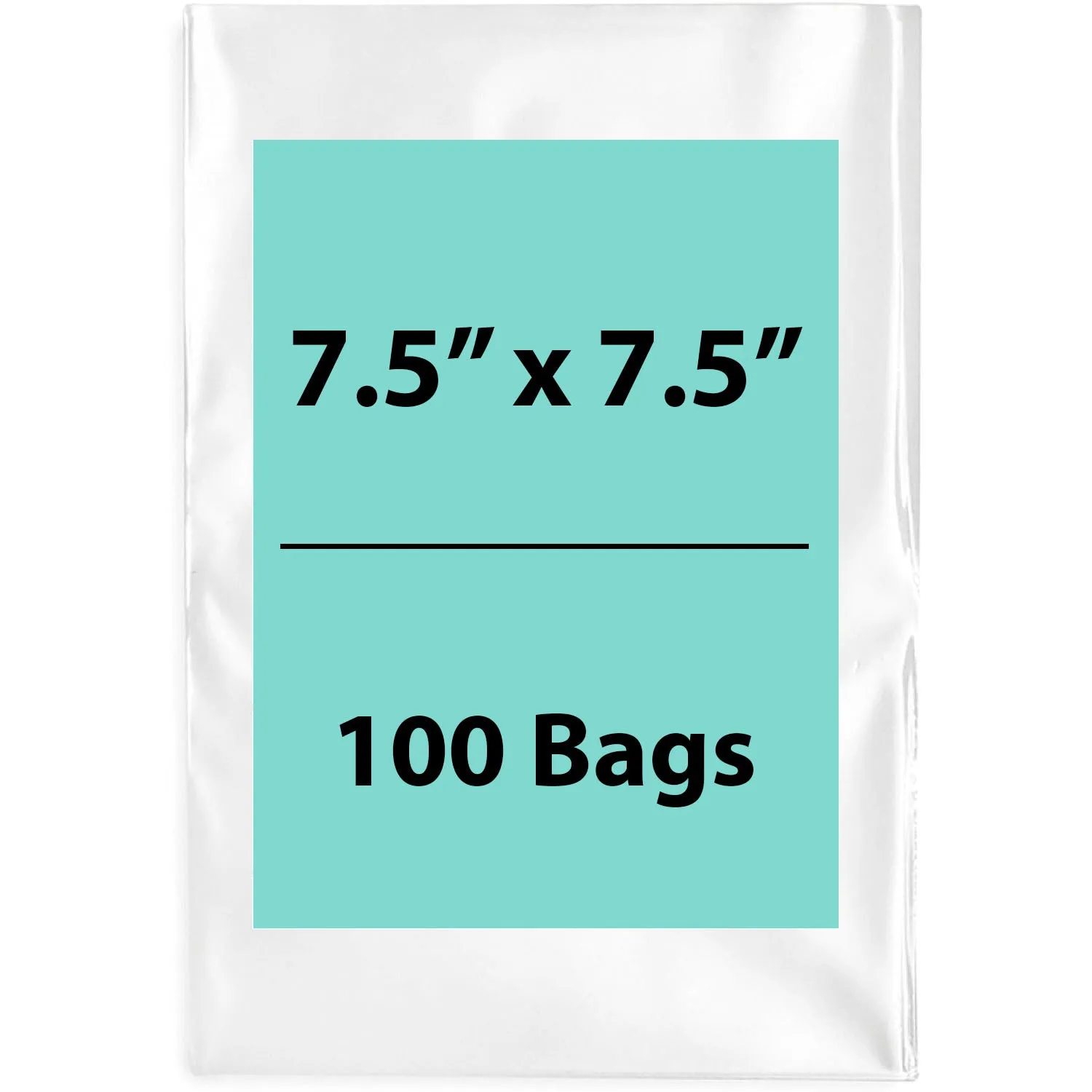 7.5X7.5 inches Clear Flat Poly Bags 2Mil Open Top (LDPE)