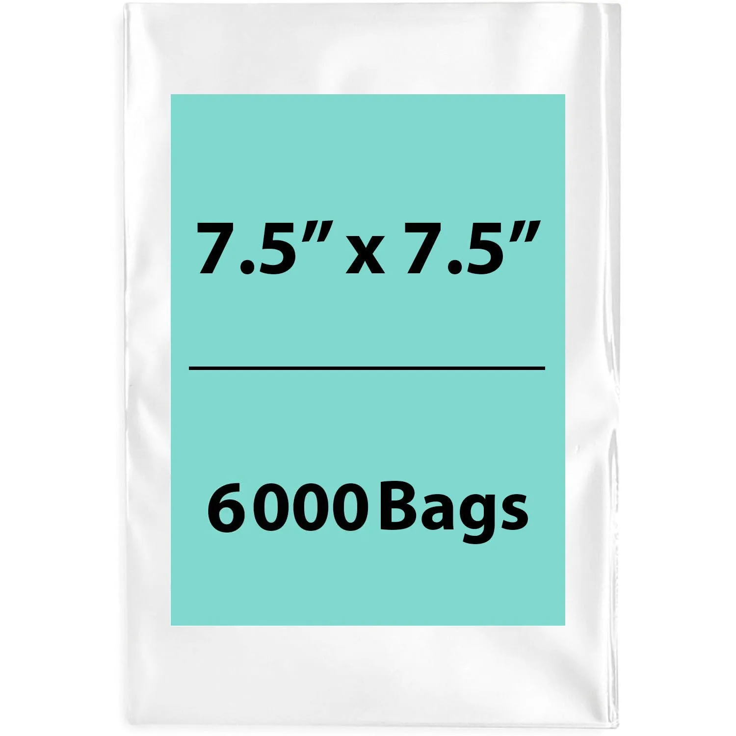 7.5X7.5 inches Clear Flat Poly Bags 2Mil Open Top (LDPE)