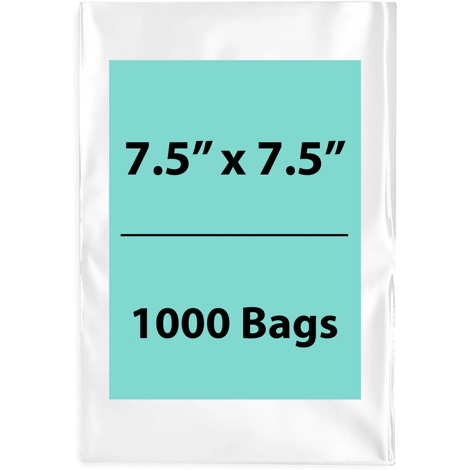 7.5X7.5 inches Clear Flat Poly Bags 2Mil Open Top (LDPE)