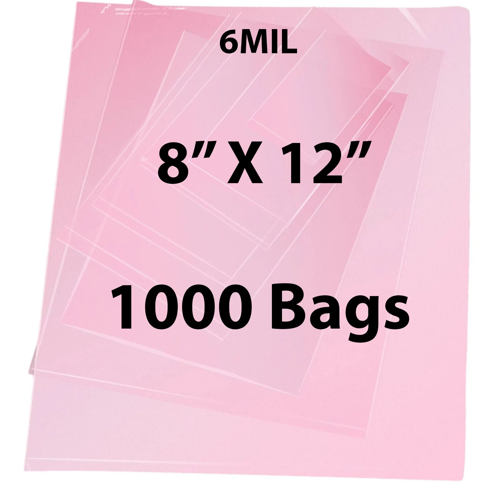 8X12 inches Pink Anti Static Bags 6 Mil Flat