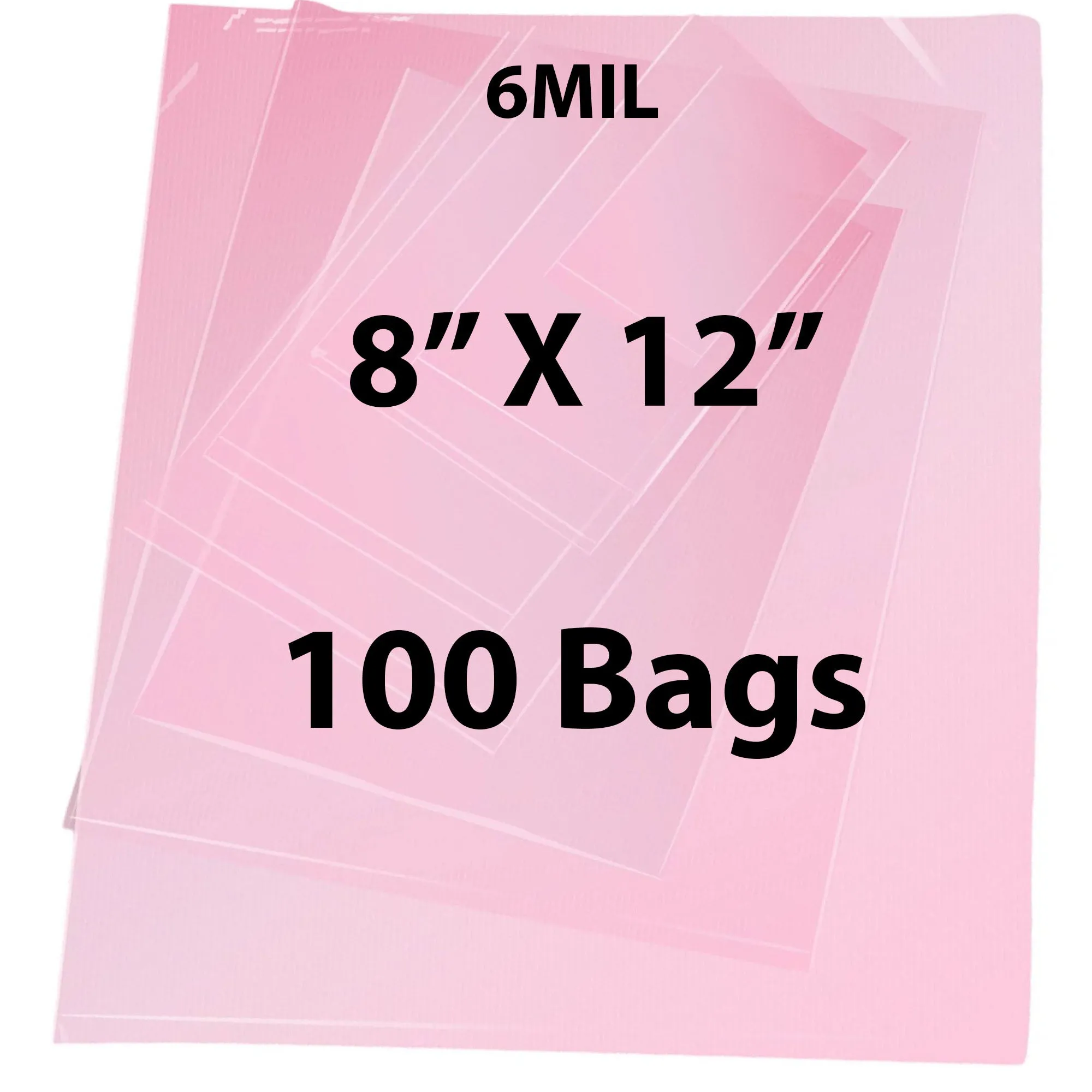 8X12 inches Pink Anti Static Bags 6 Mil Flat