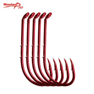 90xChemically Sharpened Baitholder Hooks 6# Red Fishing Tackle