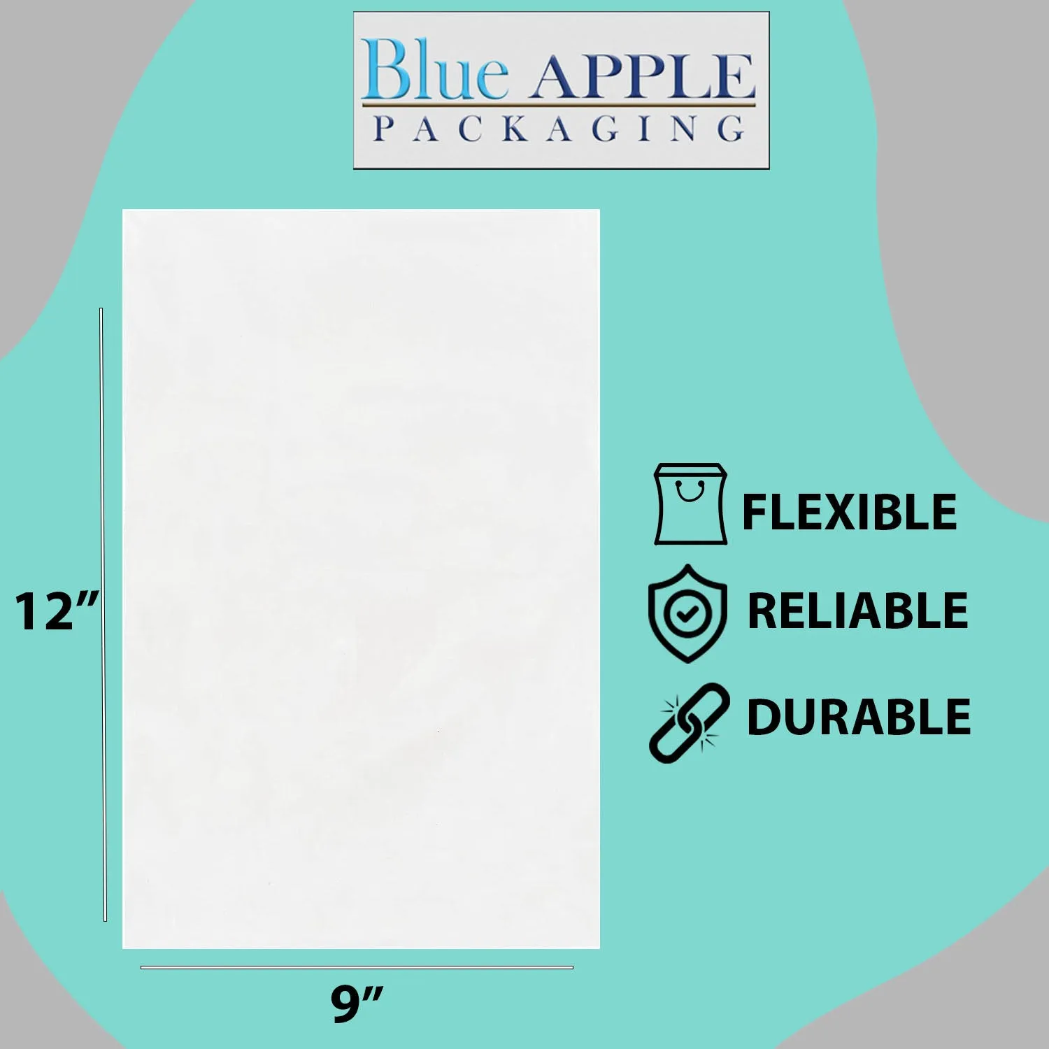 9X12 inches Clear Flat Poly Bags 3Mil Open Top (LDPE)