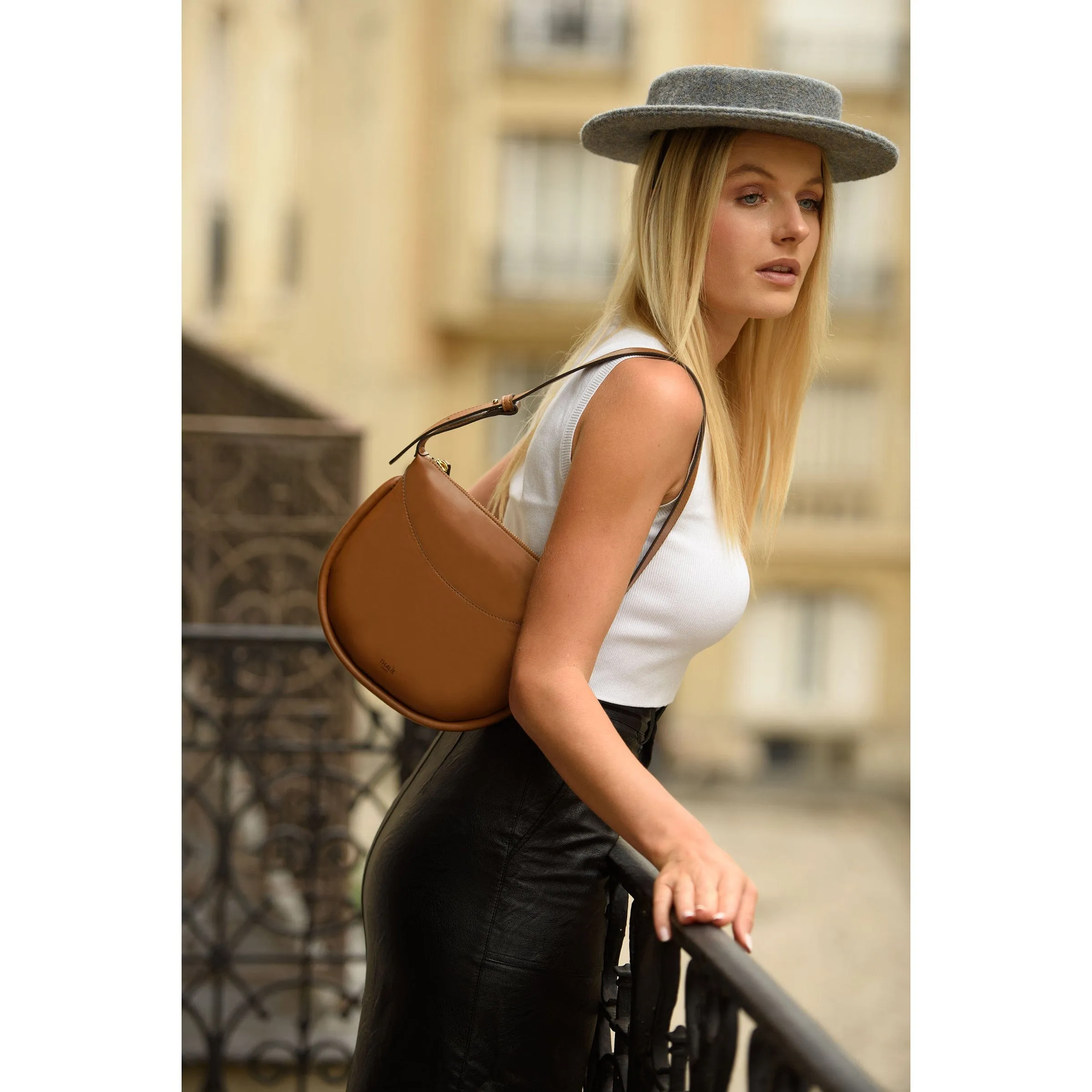 Adele Desserto® Cactus Leather Vegan Shoulder Bag | Brown