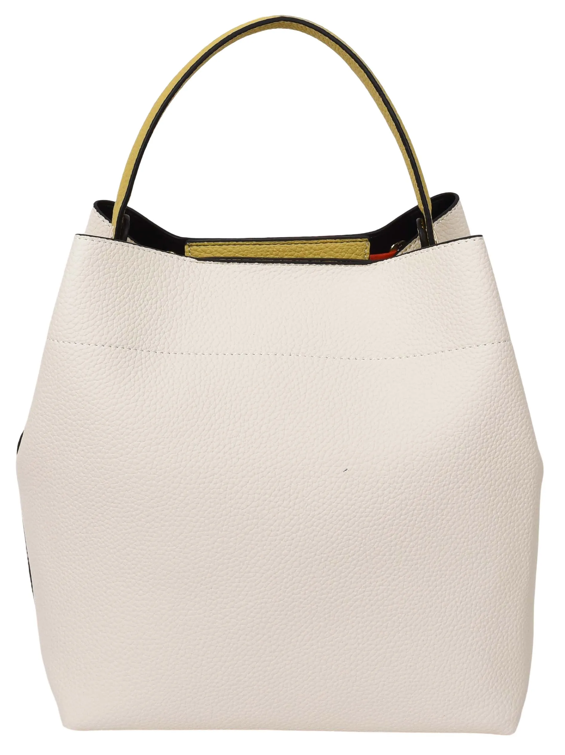 Adele  Women's Faux Leather Large Tote Cosmetics Shoulder Bag Off  White