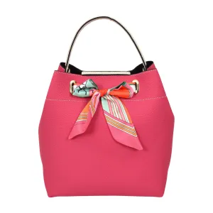 Adele  Women's Faux Leather Large Tote Cosmetics Shoulder Bag Pink