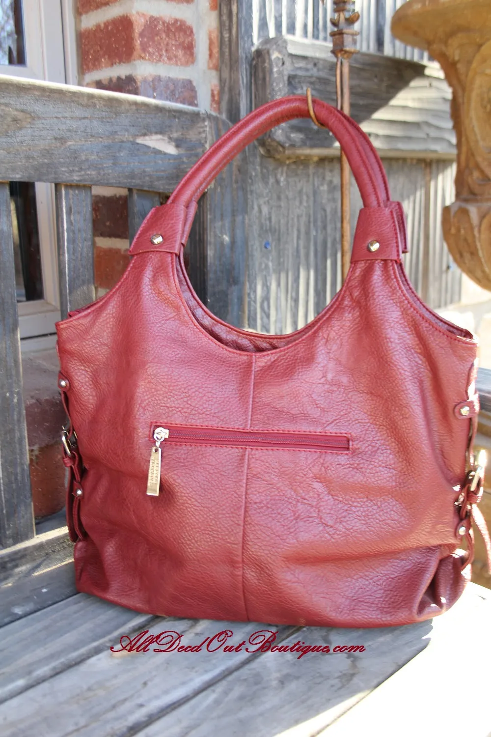 ADO | Studs & Stones Purse Burgundy