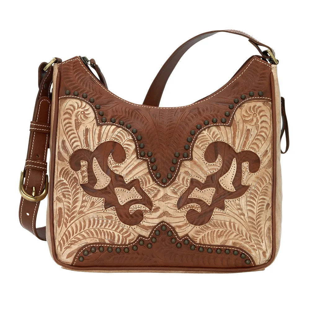 American West Handbag Annie's Secret Collection: Leather Shoulder Bag Tooled