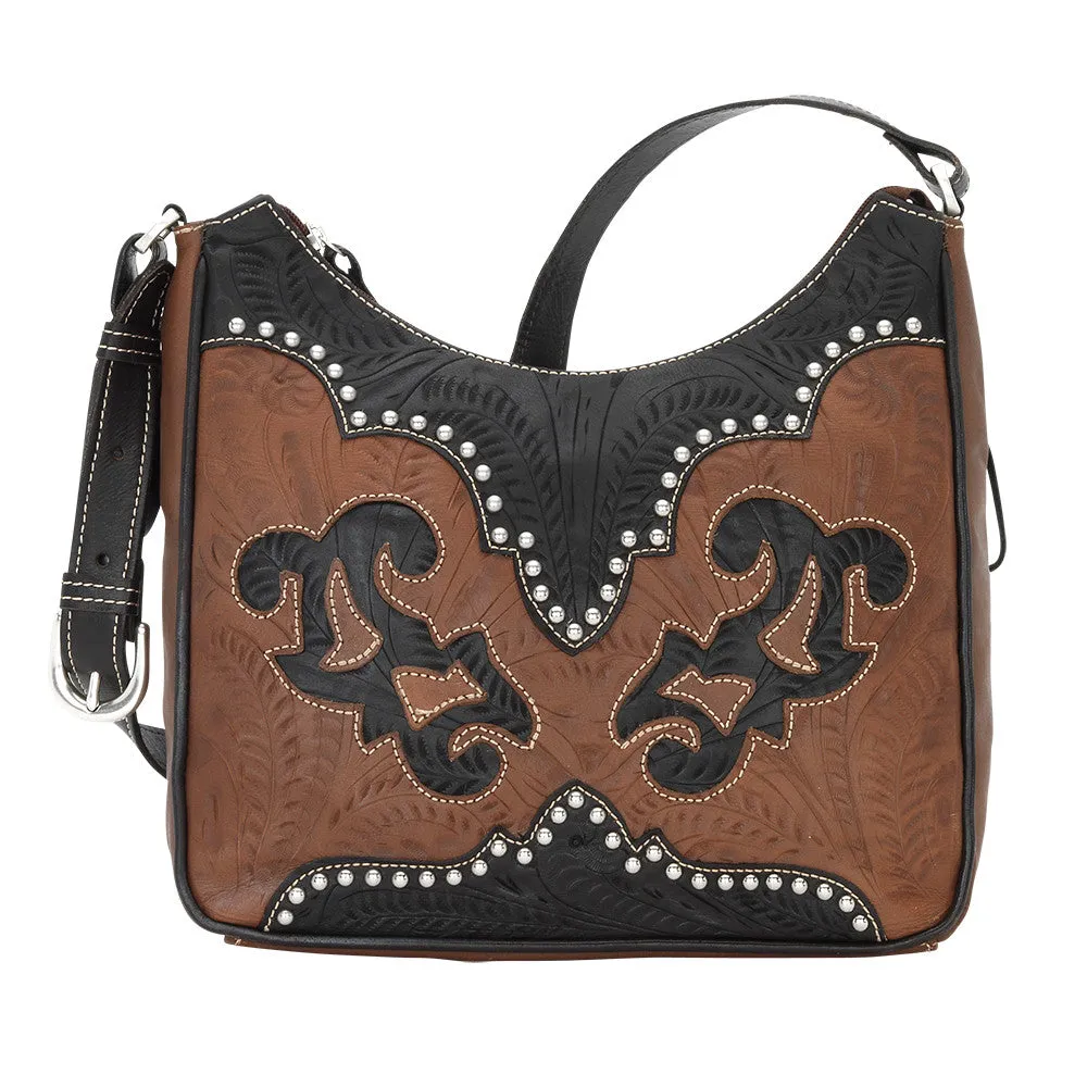 American West Handbag Annie's Secret Collection: Leather Shoulder Bag Tooled