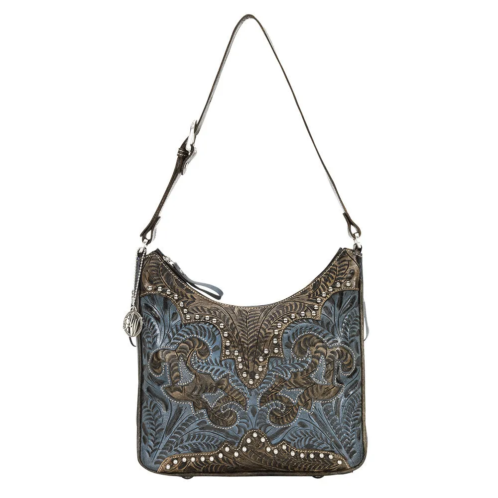 American West Handbag Annie's Secret Collection: Leather Shoulder Bag Tooled