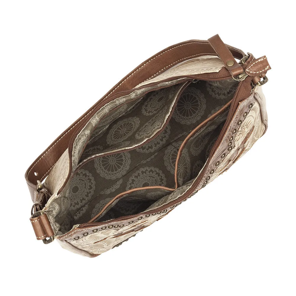 American West Handbag Annie's Secret Collection: Leather Shoulder Bag Tooled