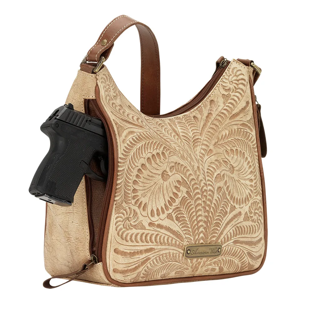 American West Handbag Annie's Secret Collection: Leather Shoulder Bag Tooled