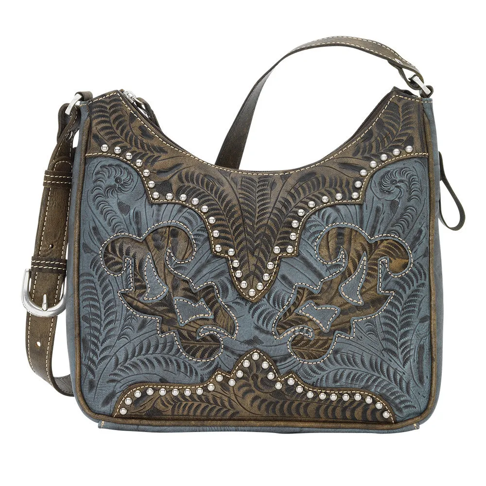 American West Handbag Annie's Secret Collection: Leather Shoulder Bag Tooled