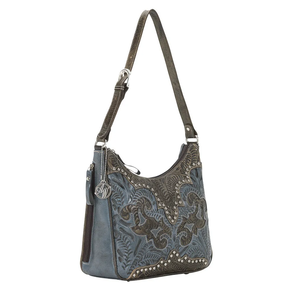 American West Handbag Annie's Secret Collection: Leather Shoulder Bag Tooled