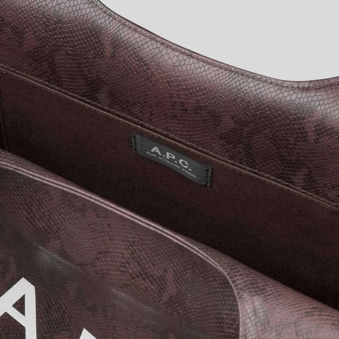 A.P.C. Ninon Tote Bag Python-Embossed Blackberry RB-PUABNM61565HAJ