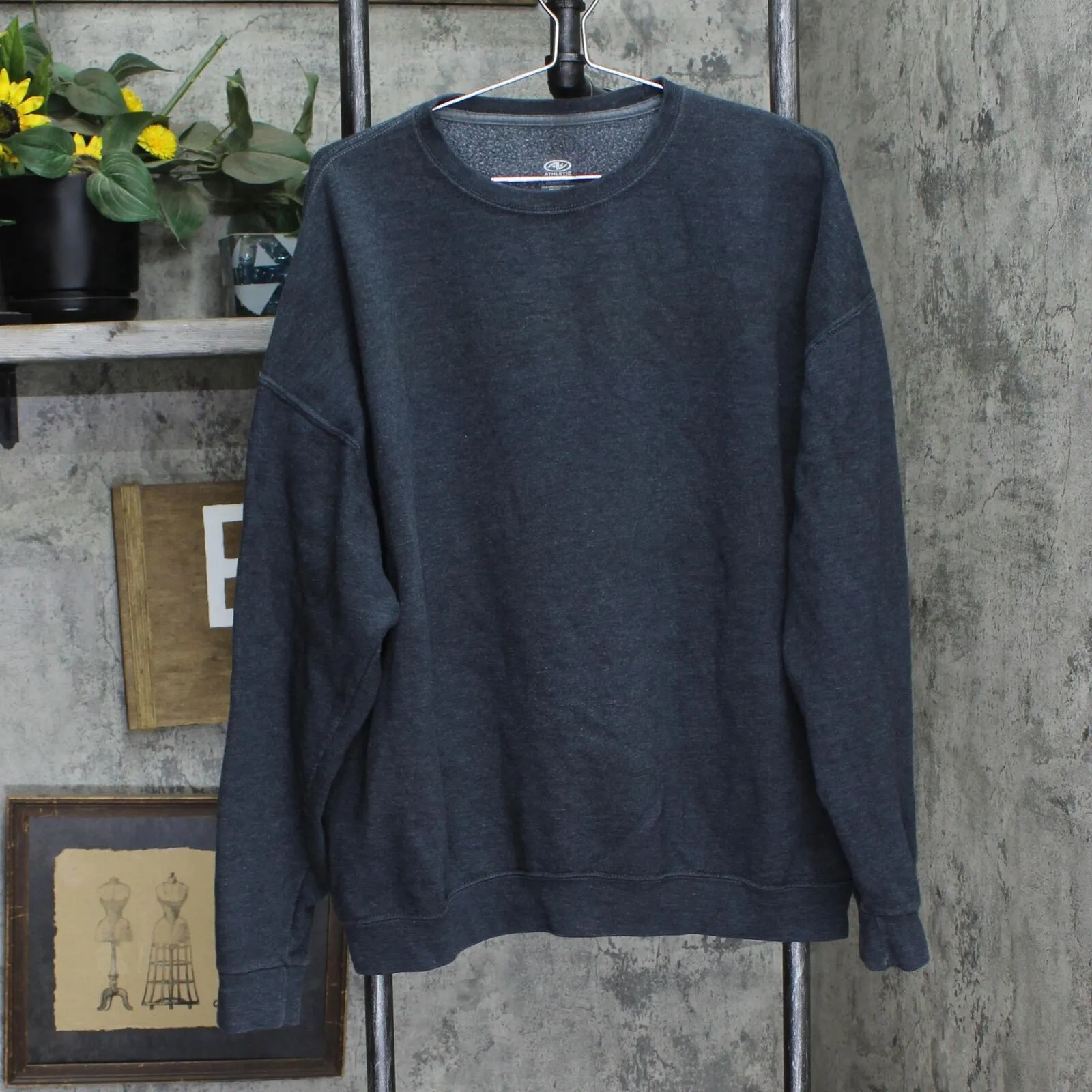 Athletic Works Mens Fleece Pullover Sweatshirt 167108b75e133a Blue Gray 2XL